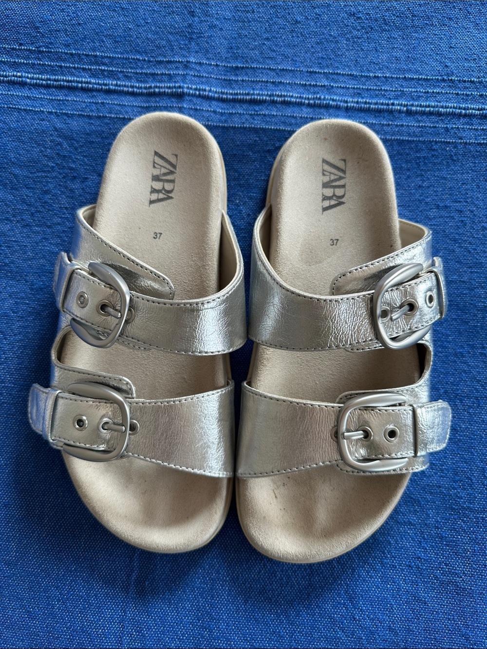 Zara Silver Sandals 37